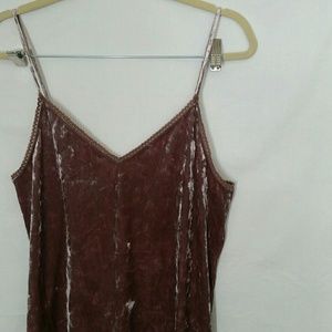 Windsor | mauve velvet lace trim slip dress